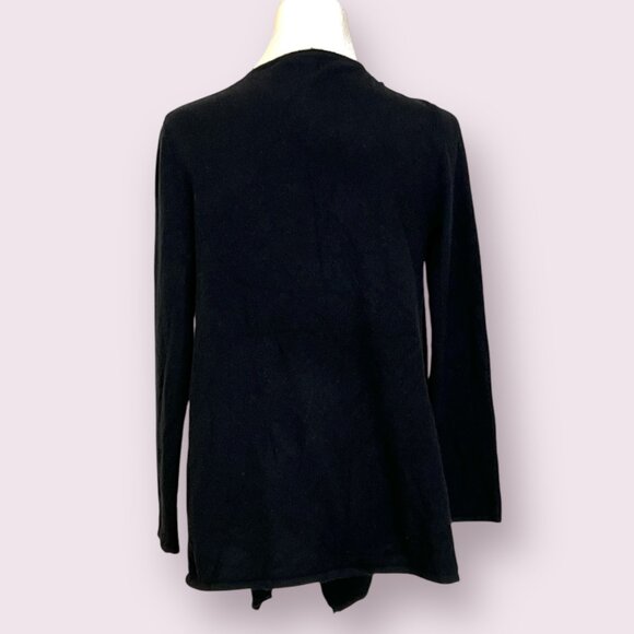 Neiman Marcus Women's Sweater Black Cashmere Open Front Size Medium - Picture 2 of 6